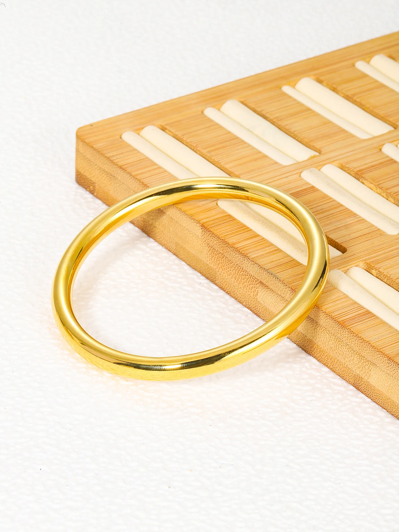 CARLIDANA High End 18K Plain Gold Plated Simple Design Dainty Rings Stainless Steel Trendy Simple Gold Plated Jewelry for Women 2