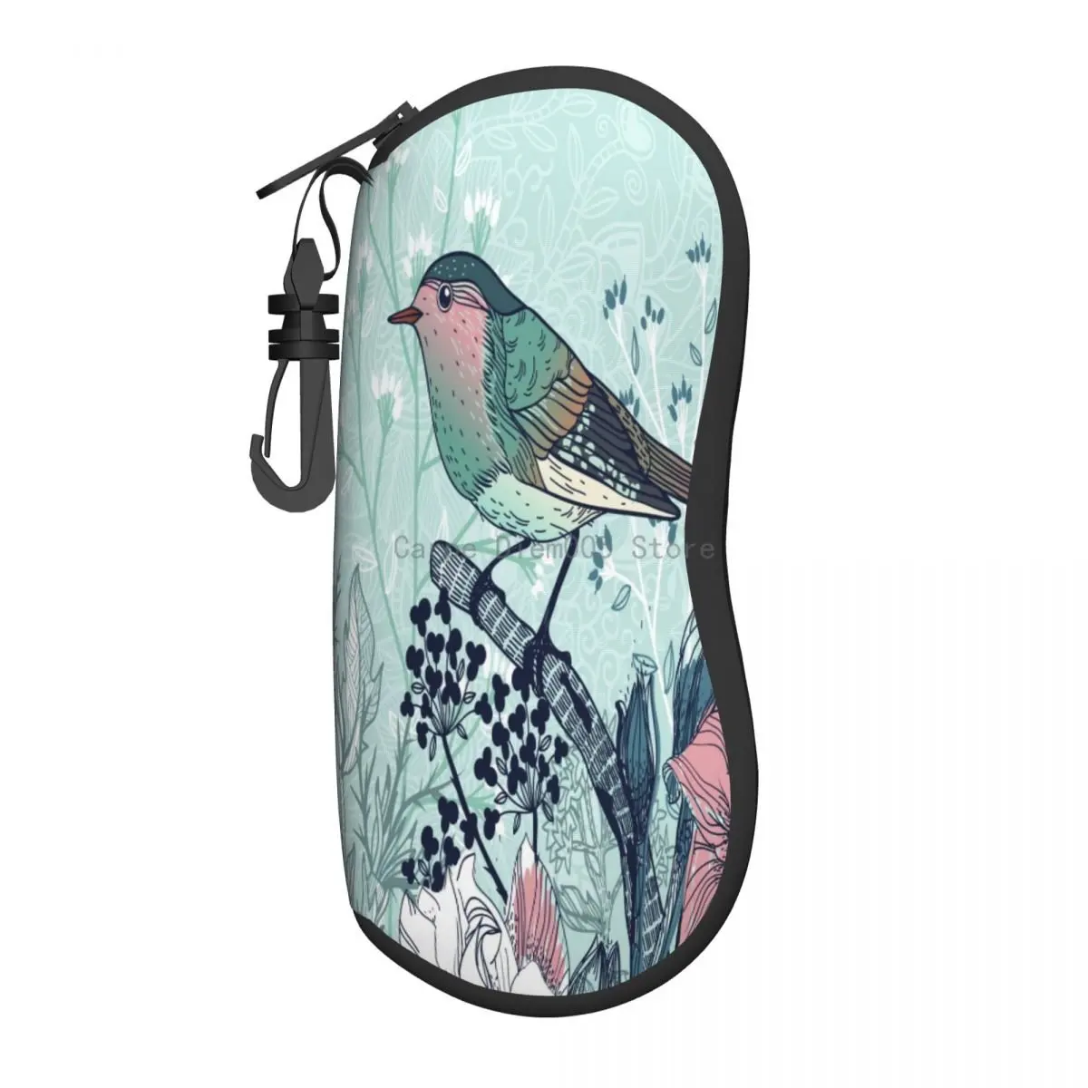 

Glasses Case Little Bird And Blooming Flowers Portable Zipper Glasses Case Unglasses Cover Glasses Storage Case