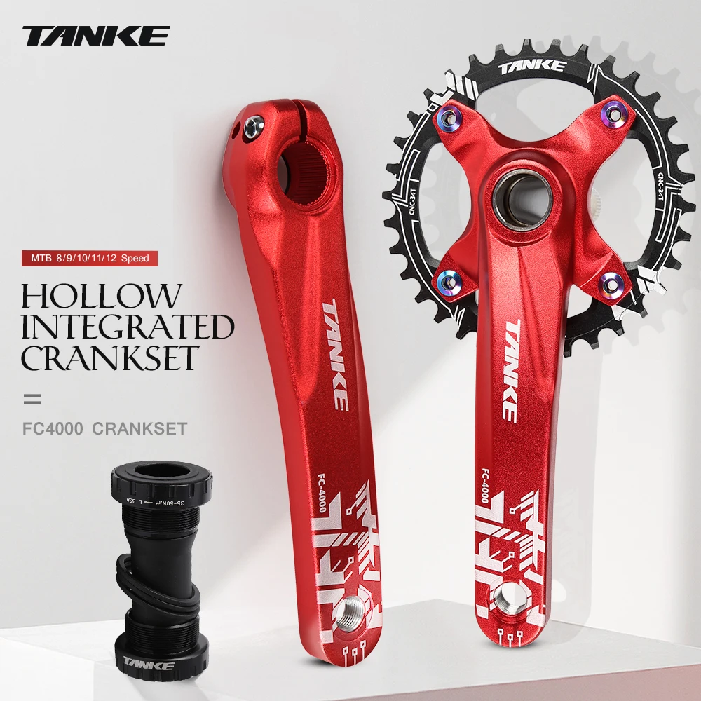 TANKE MTB Crankset 170mm Hollowtech Bicycle Mountain Bike