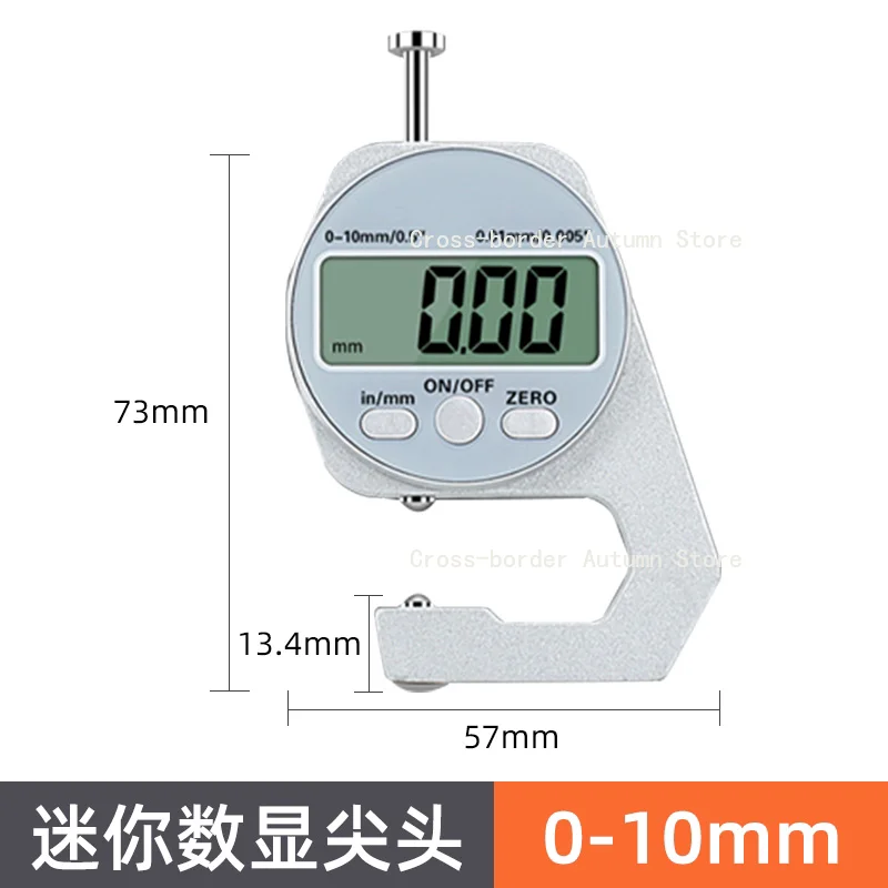 디지털 두께 측정기, 고정밀 마이크로미터 두께 캘리퍼스 날카로운 팁 비율 0-25.4mm