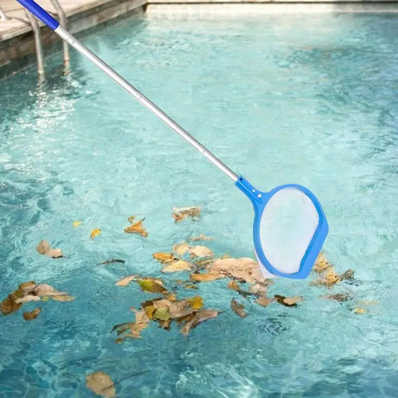 

New Telescopic Swimming Pool Net Rake Clear Cleaner Scoop Leaf Stainless Steel Skimmer Mesh Frame Pool Cleaning Net Pool Net