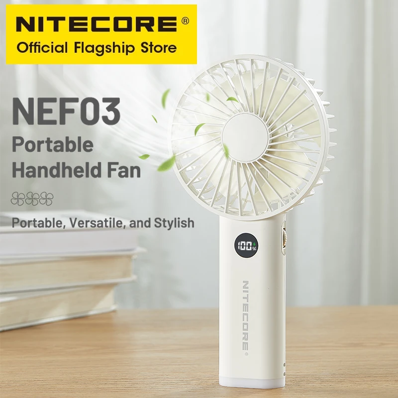 NITECORE NEF03 2-in-1 Camping Fan USB-C Rechargeable Commuting Fan With Night Light Summer Outdoor Trekking Picnics Hiking