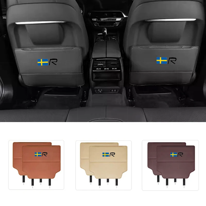 2pcs For Volvo C30 C40 C50 C70 XC90 XC60 XC40 V60 V90 S50 S60 S80 S90 Car Anti Kick Pad Seat Back Protector Cover Accessories
