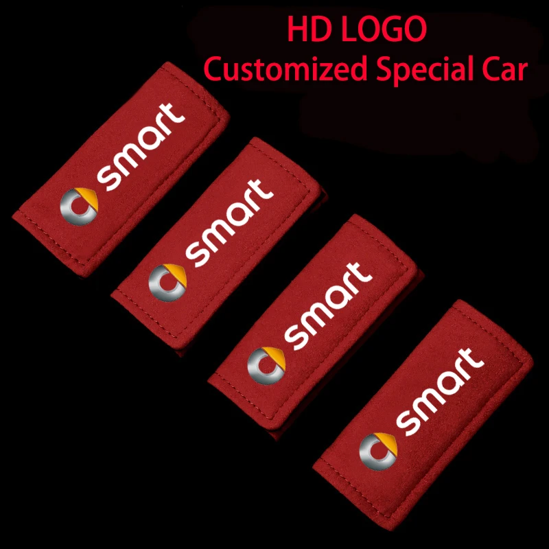 1pc Imitation Deer Skin Car Roof Armrest Pull Protection Cover Gloves Door Handle Decoration For Smart 451 453 Fortwo Forfour