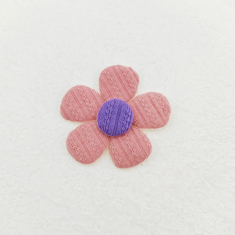 20pcs 5cm Filz Stoff Blumen applikationen für Kleidung Hut Näh zubehör DIY Kopf bedeckung Haars pange Bogen Dekor Patches – Detail 9