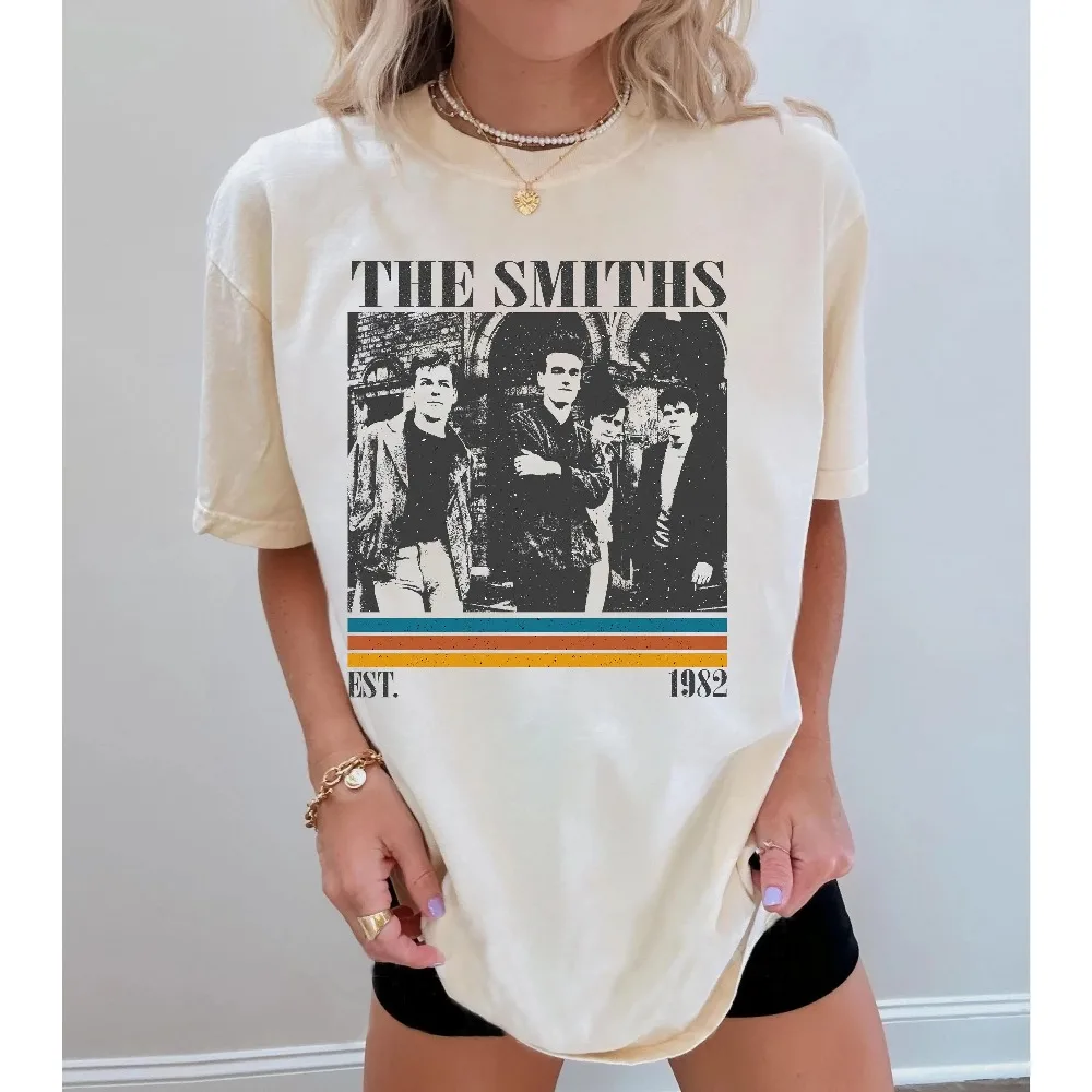 Smith Band T-Shirt, Rockband-Musik-T-Shirt, Retro-Stil Sommer Neues Unisex Casual Fashion T-Shirt