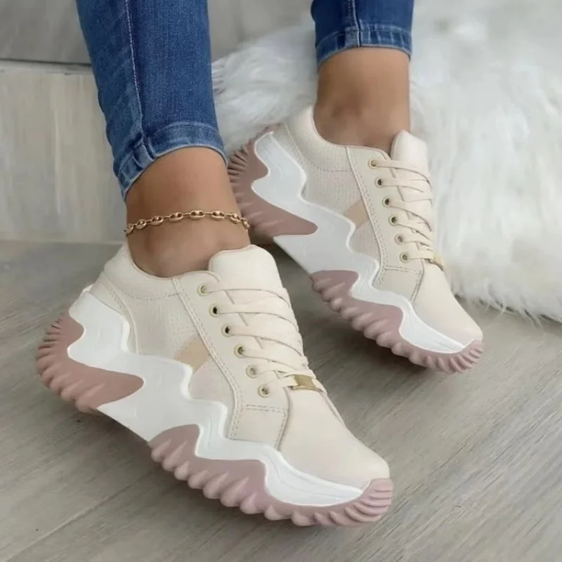 2023 Style Women's Boots Solid Color Light Mouth Women's Casual Platform Sneakers Summer Thick Sole Large Canvas Casual Shoes