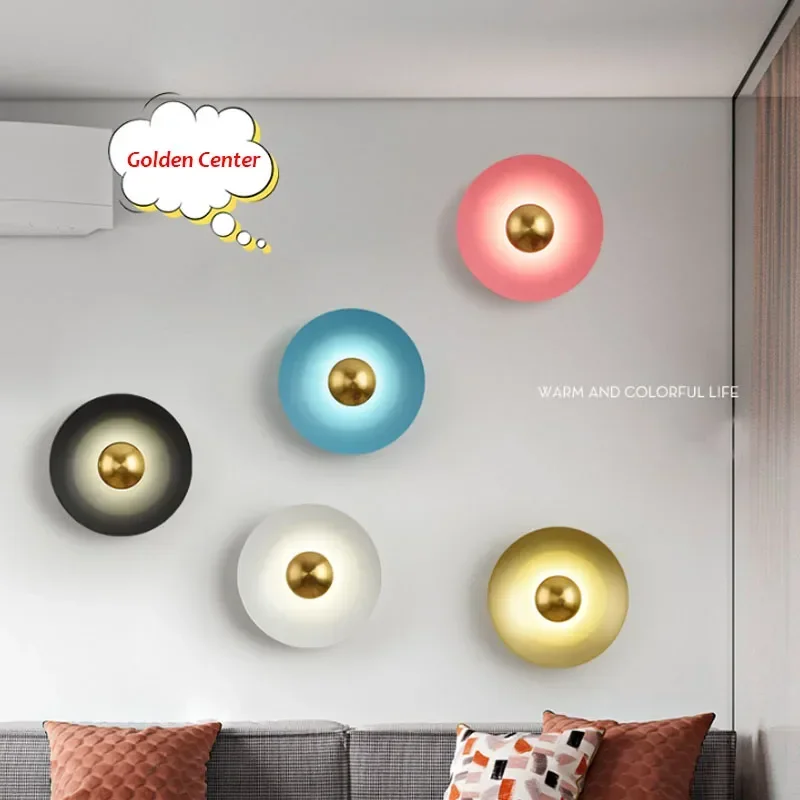 

Modern Round Wall Lamp Living Room Bedside LED Sconce Light Bedroom Loft Nordic Laos Designer Home Decor night Lighting