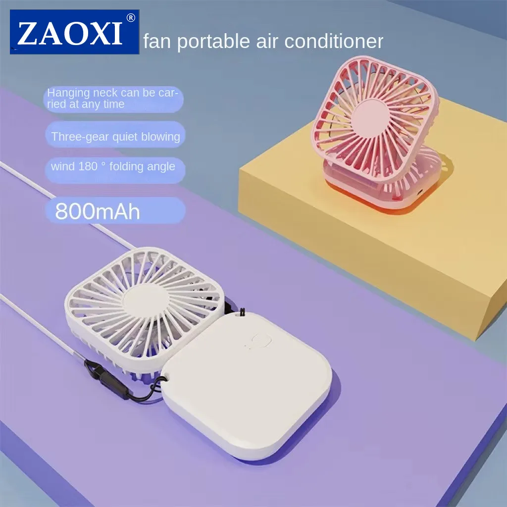

ZAOXI 2023 Handheld Fan Mini USB Hanging Neck Fans Portable Rechargeable Electric Multifunctional Folding For Outdoor Desktop