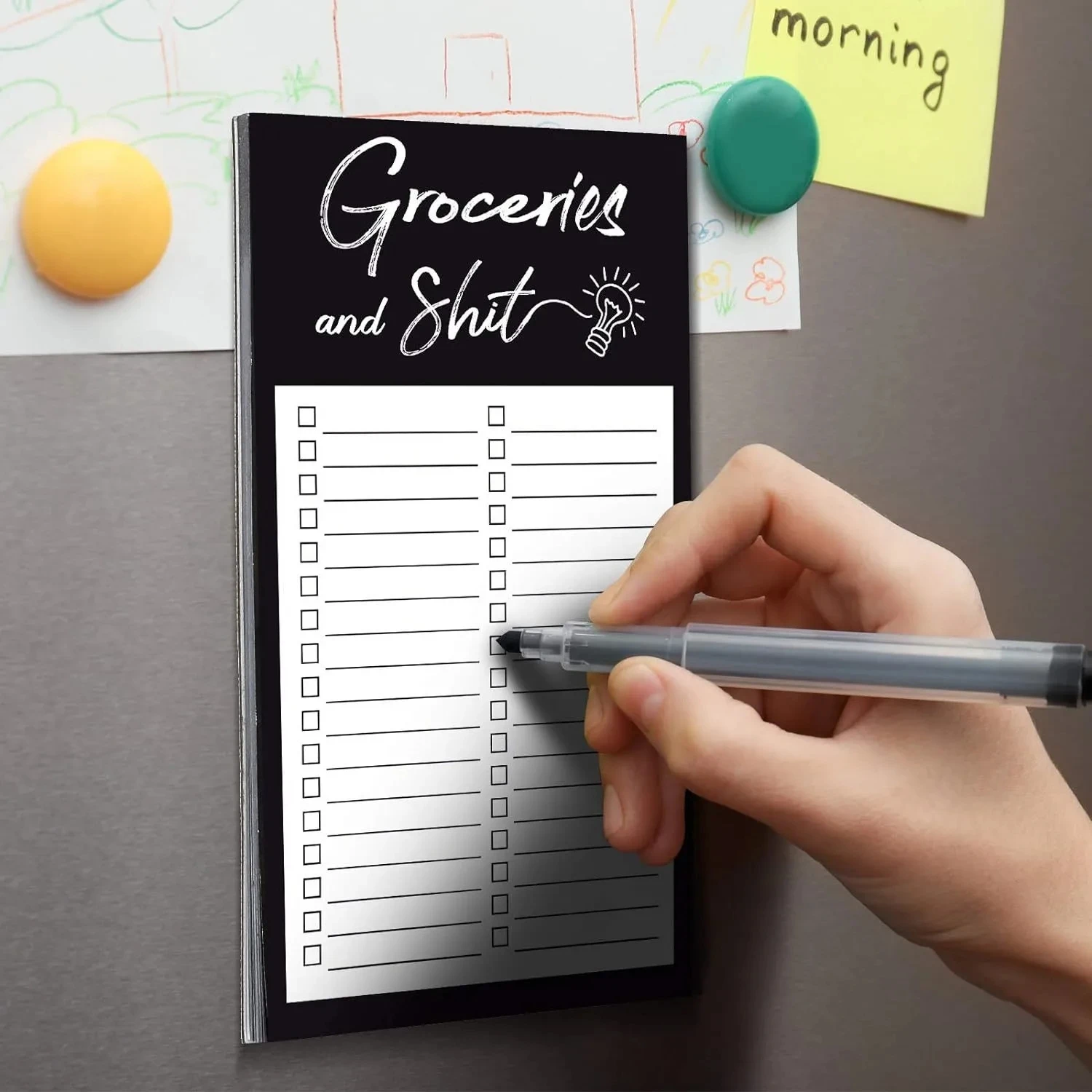2 pcs/{1 Piece Magnetic Shopping List Notepad & 1 Piece Magnetic Pen Case} Fun Note Book, Magnet Refrigerator Notepad & Pen Case 6