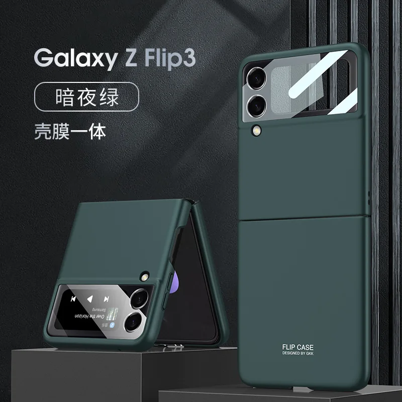 Luxury Flip case for Samsung Galaxy Z Flip 3 Flip3 5G 2022 Case with Camera Lens Glass Full Protection Fundas samsung galaxy z flip3 phone case