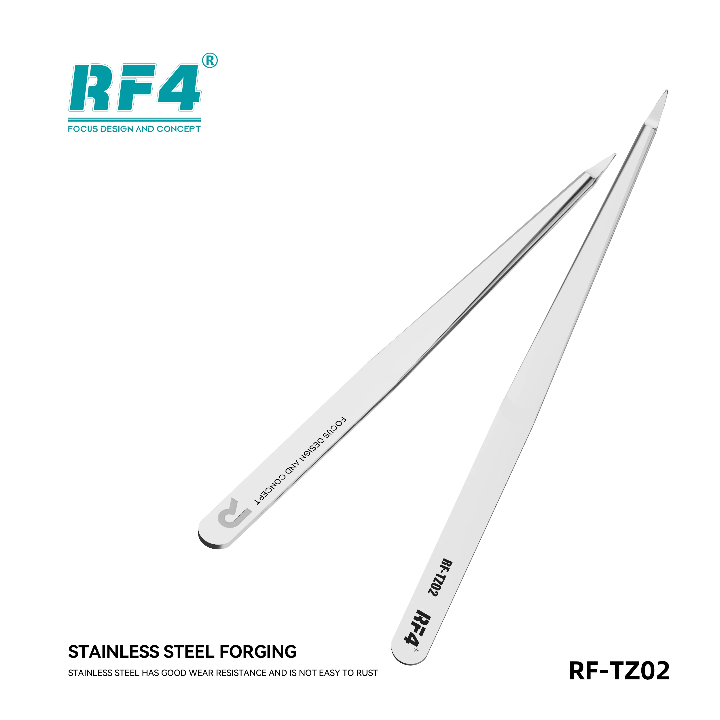 RF4 RF-TZ02 hand polished jumper tweezers high precision mobile phone repair flying lead motherboard chip repair hand tools