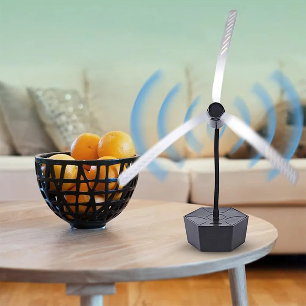 Mosquito Insect Repellent Fan Leaf with Holographic Blades Fly Fan for Tables USB Rechargeable for Camping Home Restaurant Table