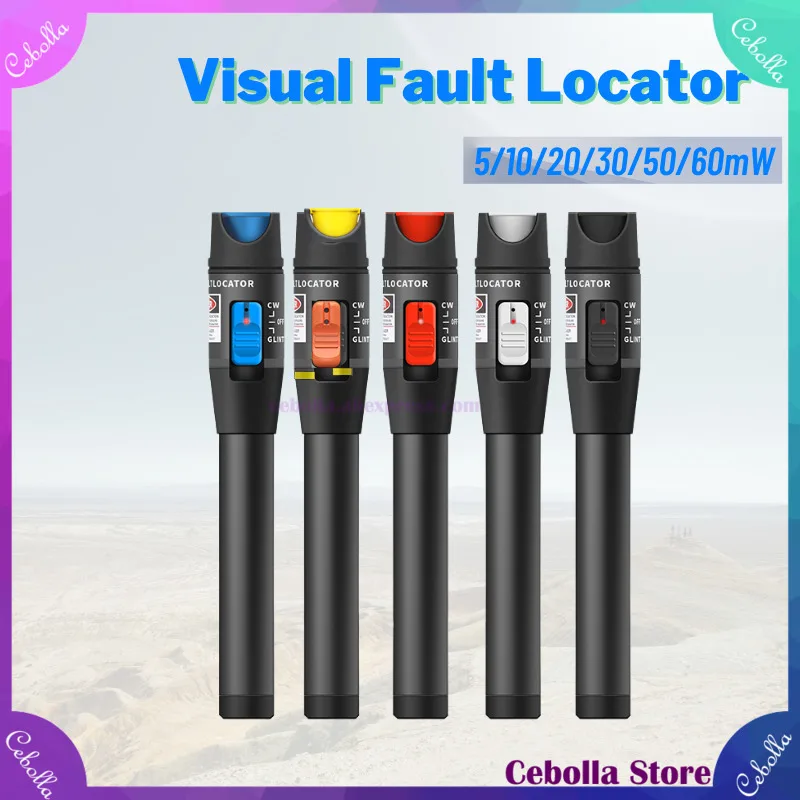 

2pcs Visual Fault Locator Red Laser 10mw/20mw/30mw/50mw/60mw Optical Fiber Light Optical Cable Tester 5-50km