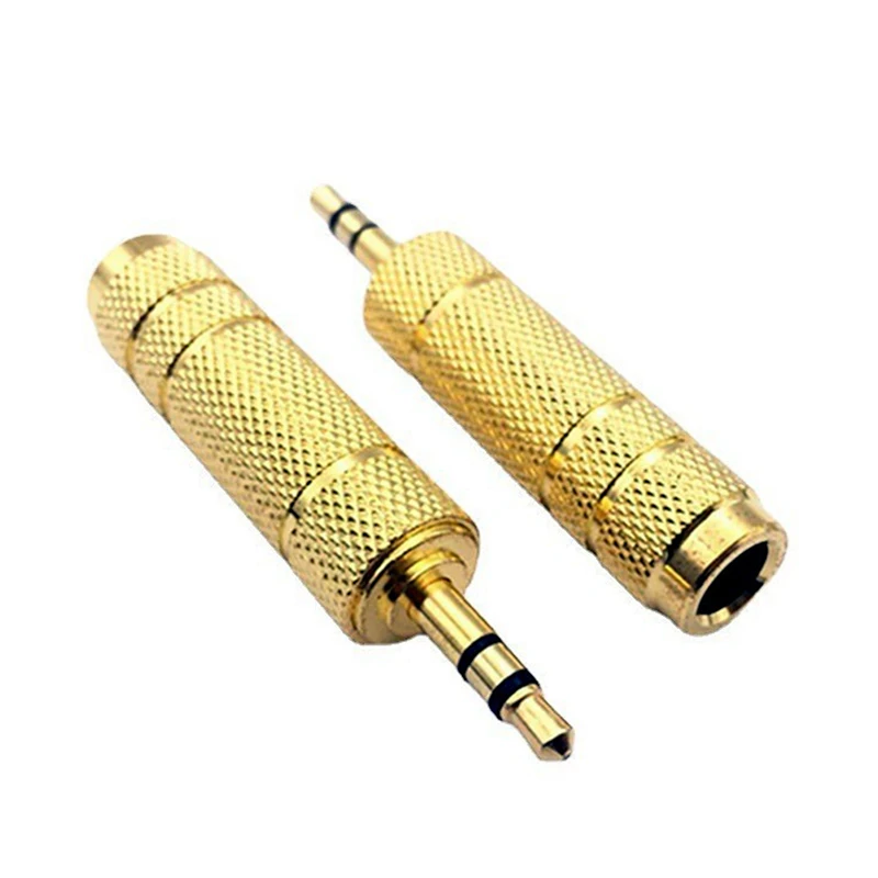 

1pc 6.35mm Female Plug To 3.5mm Male Connector Earphone Amplifier Audio Adapter Microphone AUX 6.3 3.5 Mm