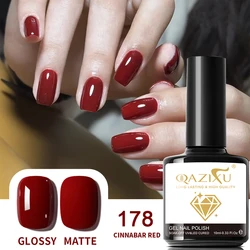 Red Brown Nail Gel Set - Long - Lasting Manicure Kit with Soak - Off UV LED Gel Polish (178)