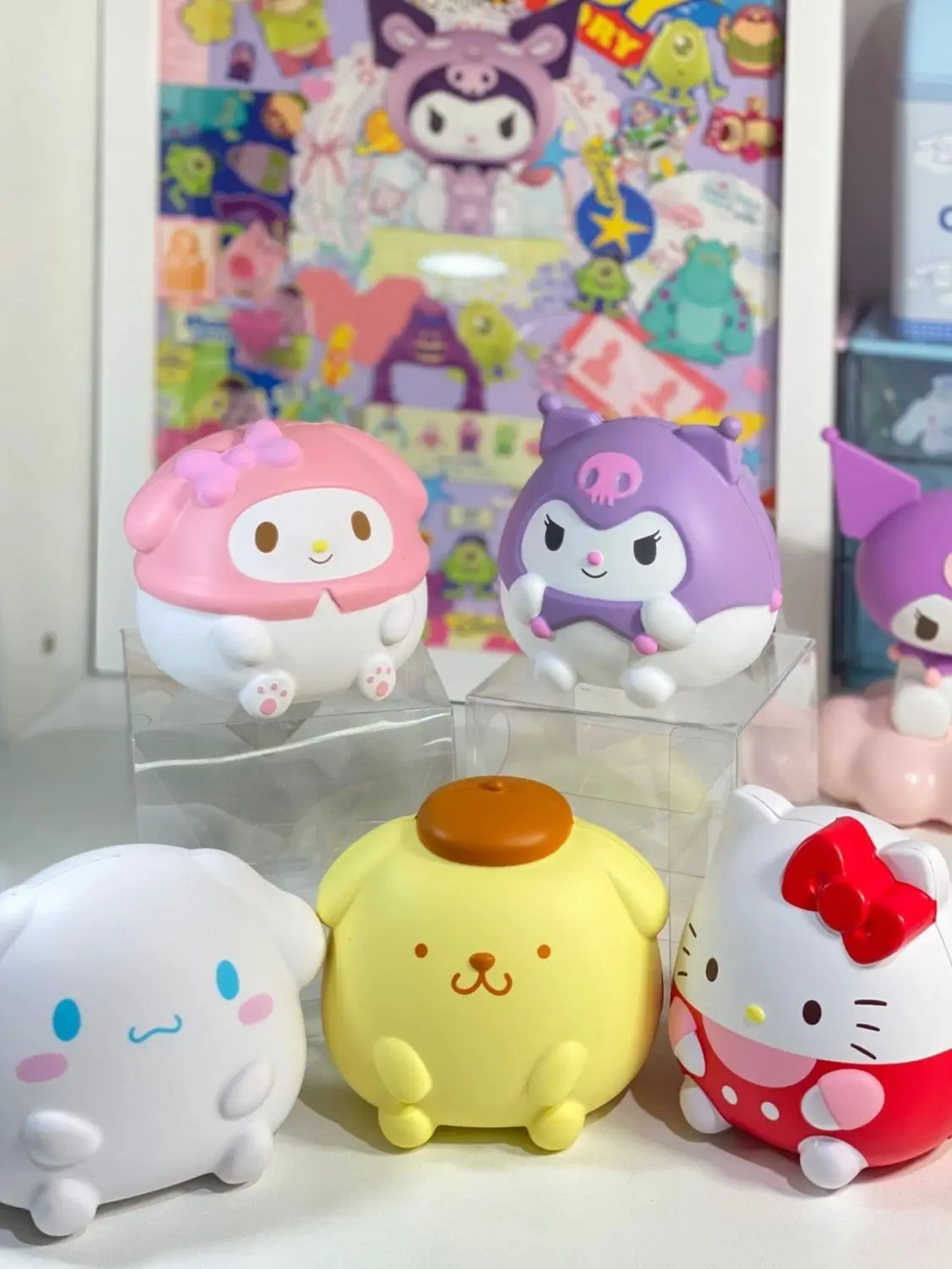 

Декомпрессионные игрушки Hello Kitty Sanrio, игрушки для снятия стресса Cinnamoroll Kuromi, милые Мультяшные детские игрушки для снятия стресса Kawaii MelodyAnime