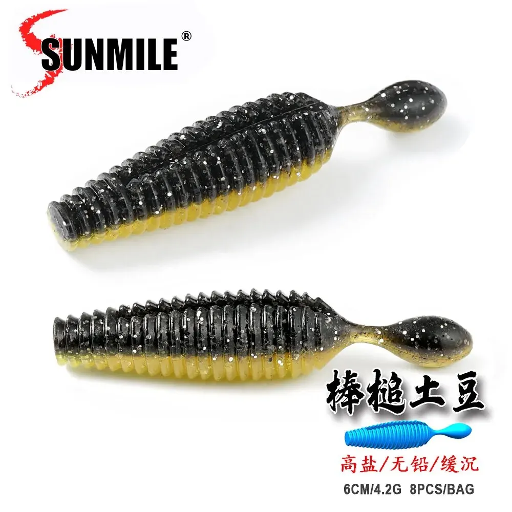 SUNMILE Stick Köder 6cm4,2g Casting Schwere Gewichtete Weiche Kunststoff Köder Wurm Künstliche Köder Silikon Shad Köder Für Bass Angeln