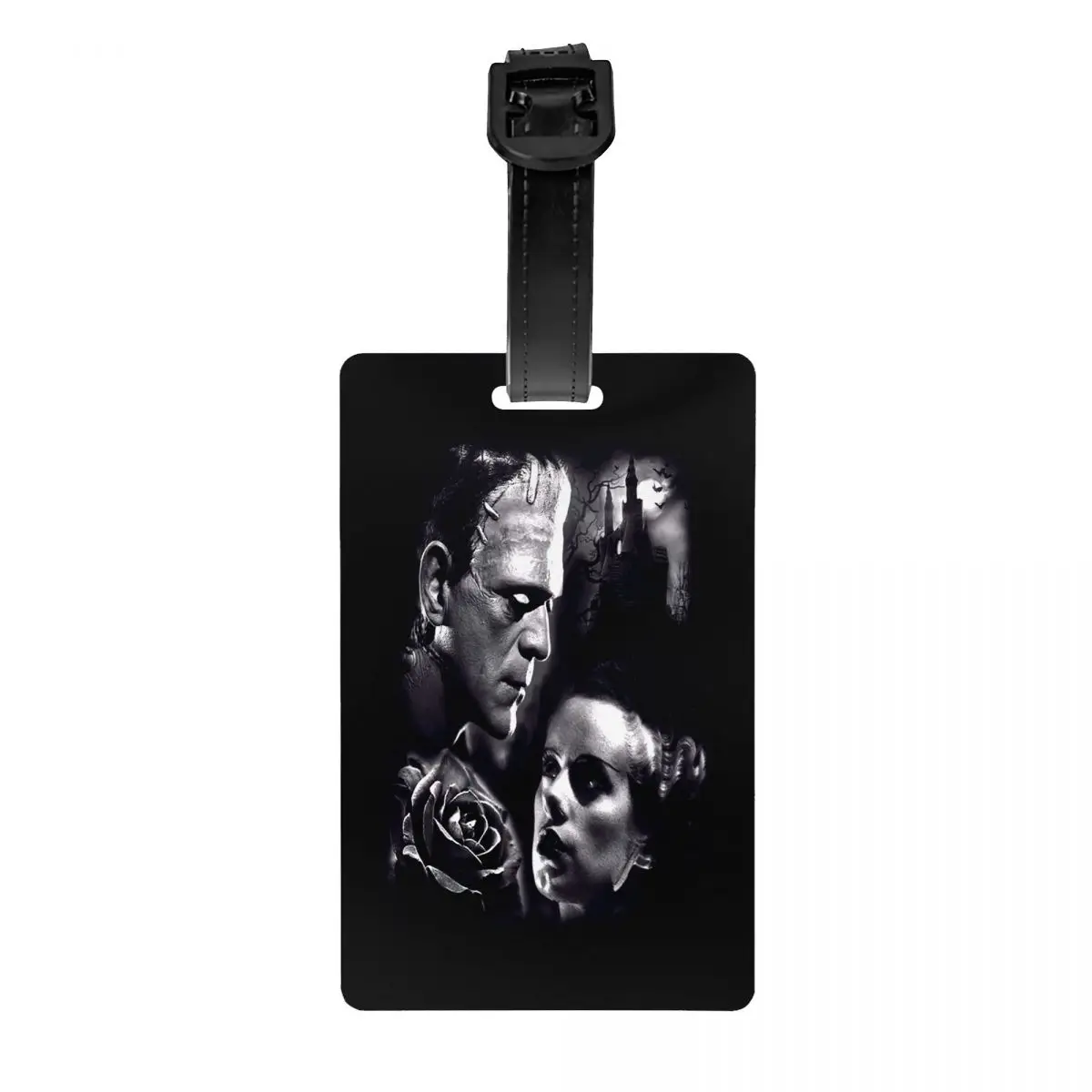 

Dark Couple By Spider Bride Of Frankenstein Luggage Tags Custom Horror Film Baggage Tags Privacy Cover Name ID Card