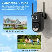 WONSDAR 2.4Ghz & 5Ghz Caméra IP WiFi mise à niveau Caméra de sécurité extérieure Suivi automatique Vision nocturne Surveillance vidéo CCTV iCsee 3