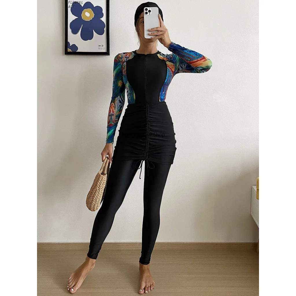 Burkini Muslim Modest Swimwear 2022 Burkini Femme Modest Swimwear Sets Swimwear Women Beach Bathing Suit Islamic Swimsuit