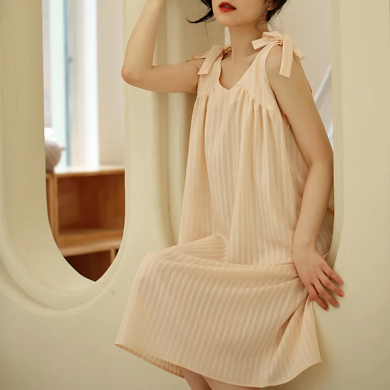 Ygolonger Cotton Sleeping Skirt One Piece Sleeveless Homewear Cloths Summer Romantic Sexy Pajamas for 2023 Women Novelty