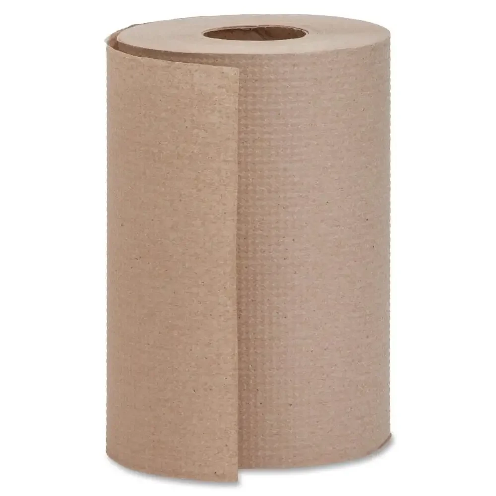 Embossed Hardwound Roll Towels Natural Absorbent Restroom Solution 12 Rolls/Carton
