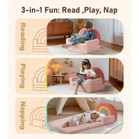 Extra Wide Soft Toddler Couch Fold Out, 2in1 Kids Couch, Convertible Kids Sofa to Lounger, Comfy Toddler Chair, Kid Furniture fo 5