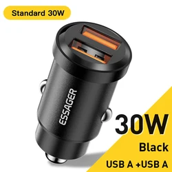 Essager 30W Universal USB Car Charger with Quick Charge Technology - Black DOUBLE USBA