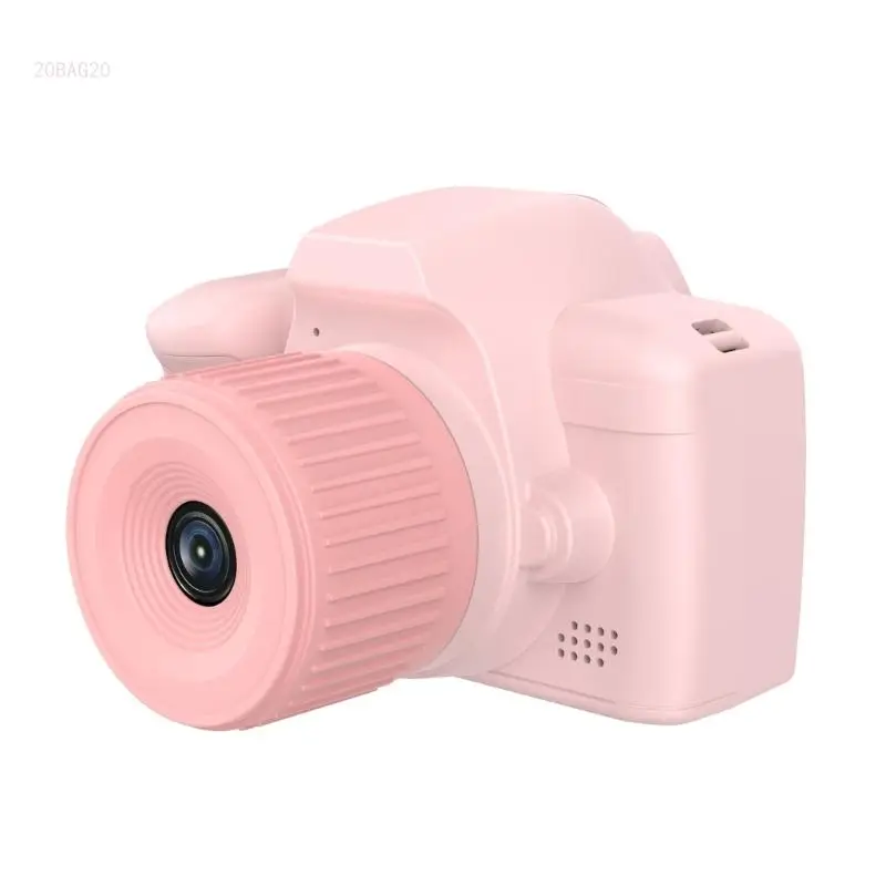 Kids Camera with Long Lens and 2.4" Large Screen Children Video Recorder 4800W Front Rear Camera Birthday Gift