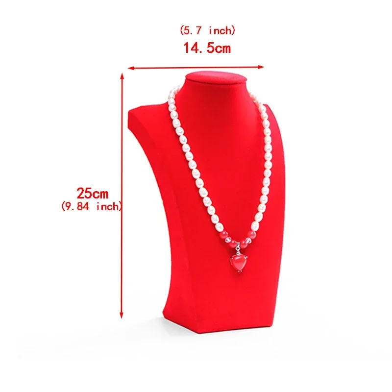 Présentoir De Colliers En Velours Et Bois, Tête De Mannequin