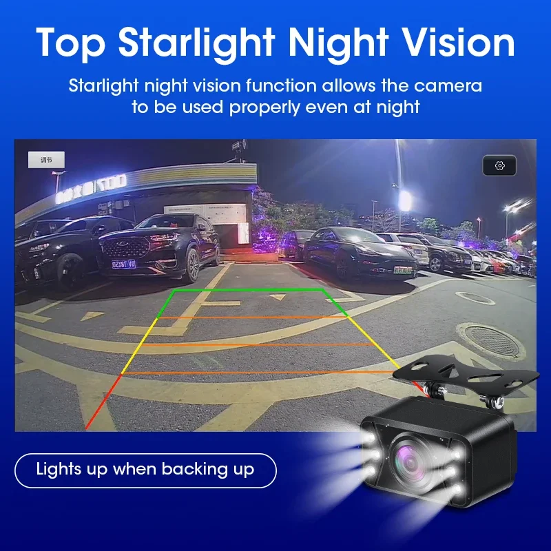 Jansite 170° 1920x1080P Car Vehicle AHD CVBS Reverse Camera 6 LED  Top Starlinght Night Vision Universal Backup Parking Camera