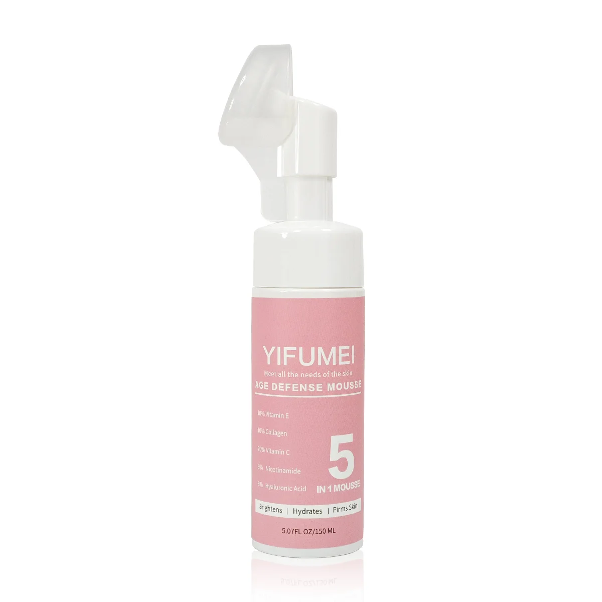 Cleansing mousse 5 in 1 whitening face wash massage brush glow recipe skincare foam cleansing nourishes and cleans skin 150ml facial cleanser