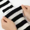 Intgoodluckycc 80s Striped Leg Warmers Socks for Women Kawaii Winter Chunky Knit Cotton Ankle Leg Warmer Socks for Ballet Dance 3