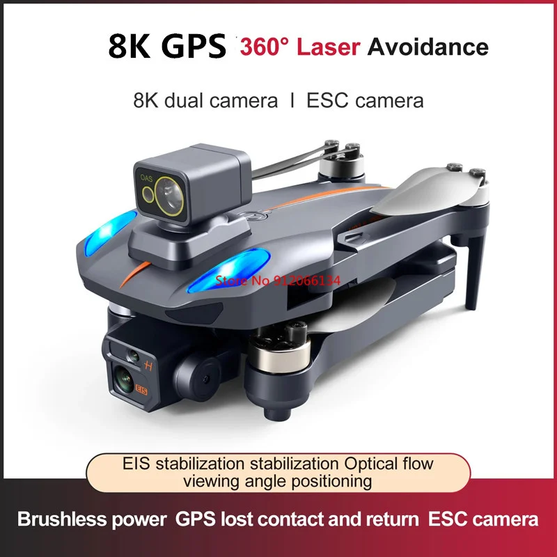 

Professional 8K HD EIS Camera Anti-Shake 5G Brushless RC Quadcopter 1.2KM GPS Follow Me Obstacle Avoidance WIFI FPV RC Drone Toy