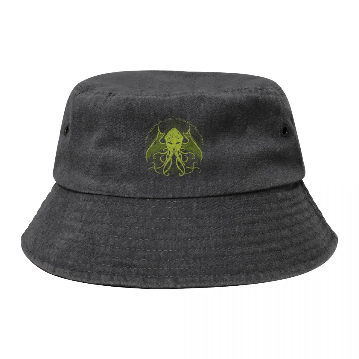 

Cthulhu - Lovecraft - Distressed chant design v2 Bucket Hat Uv Protection Solar Hat Christmas Hat Hats Woman Men's