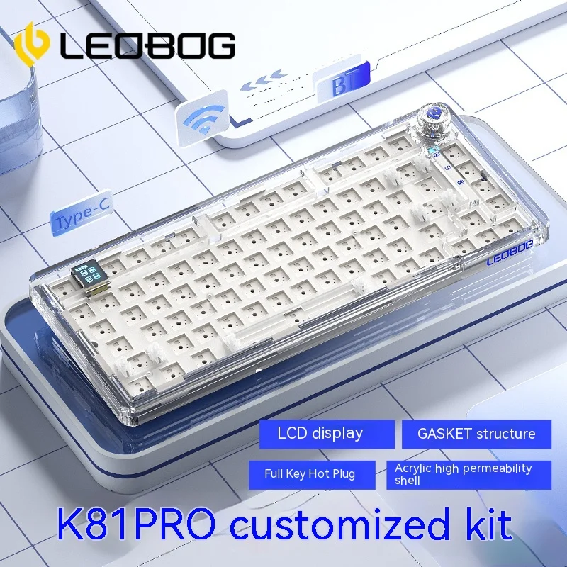 

81-клавишная беспроводная клавиатура Leobog K81pro, Bluetooth, индивидуализированная клавиатура для третьих ложных обследований, газовая конструкция, Игровая клавиатура