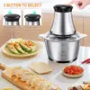 Electric Meat Grinder Stainless Steel Food Processor Chopper Kitchen Utensils Vegetable and Fruit Chopper Household Grinder 3