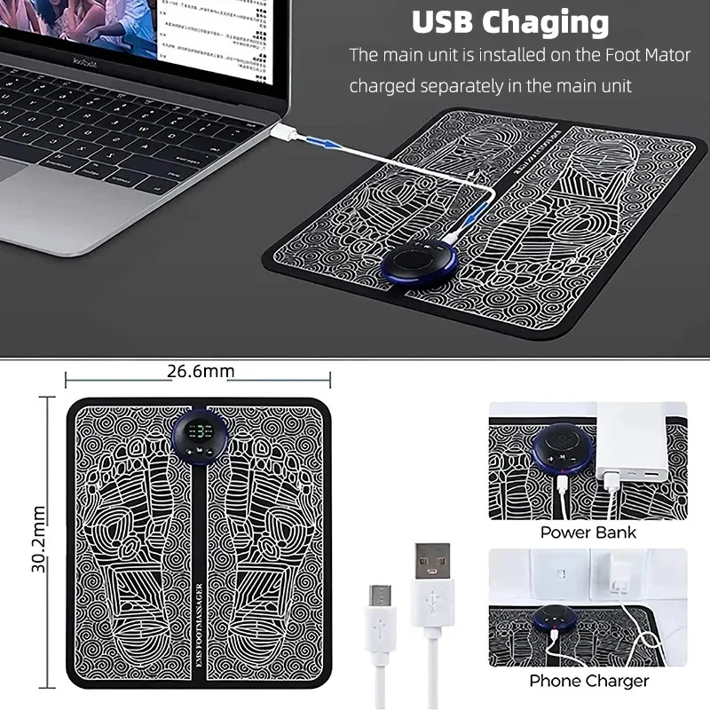 Foot Massager EMS Rechargeable Massage Mat Foot Relaxation Pads Electric Foot Massage Tool To Home Fitness Leg Muscle Massager - Image 4