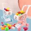 Children'S Toys Shopping Cart Children Playing Fruits Vegetable Storage Trolley Drop Resistant No Pollution Safe Materials Carts 3