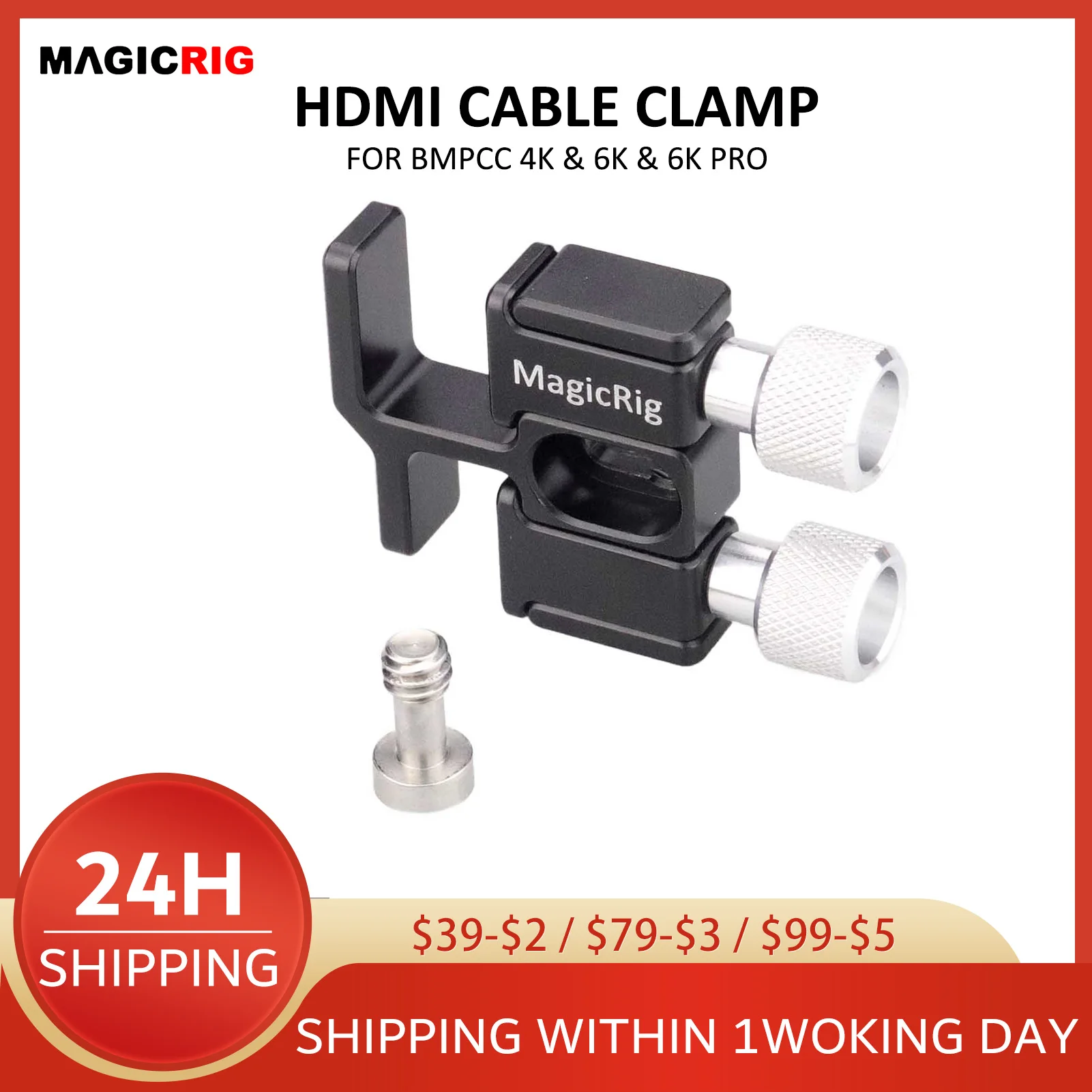 Magicrig Morsetto Per Cavo Hdmi Per Blackmagic Design Pocket Cinema Camera 4K/6K/6K Pro, Compatibile Per Smallrig Bmpcc 6K Pro Full Cage
