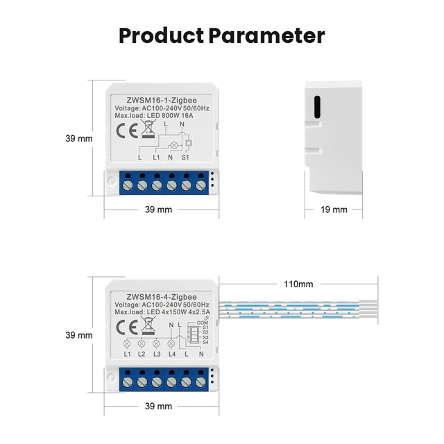 MIUCDA Tuya WiFi Zigbee Smart Light Switch Module Switching Breaker Neutral /No Neutral Wire Control Work with Alexa Google Home - Image 6
