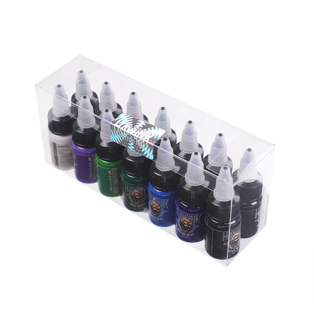 Tattoo Ink Kit 14Colors Tattoo Ink 15ml Professional Pigment Practice Eyebrow Eyeliner Lip Makeup
