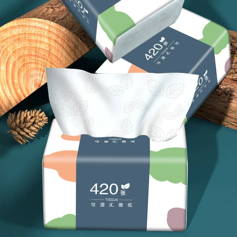 NEW 10 Packs Eco Friendly Portable No Fluorescent Virgin Wooden Pulp Tissue Soft Comfortable 5 Ply Facial Tissue Paper