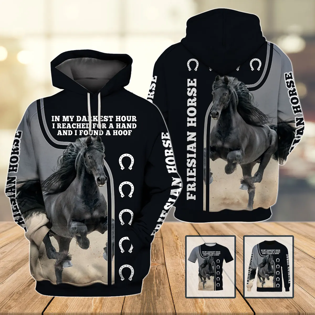 

Harajuku Fashion Animal Friesian Horse Unisex Colorful Sportswear Sweatshirt 3D Print Men Casual Streetwear Hoodies Jacket S-762