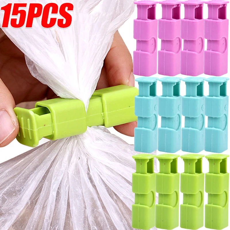 

15/1Pcs Food Sealing Clips Reusable Bread Storage Bag Clip Snack Wrap Bags Spring Clamp Household Kitchen Gadgets Sealing Clamps