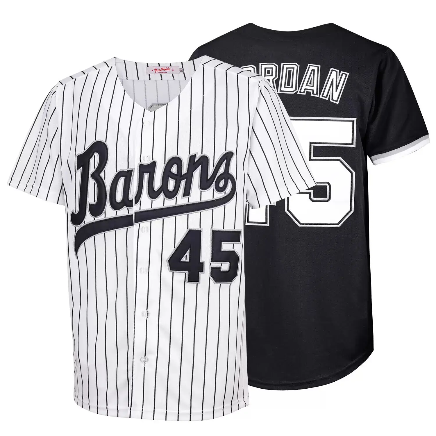 45 Barons White Pinstripe Jersey – Birmingham Barons