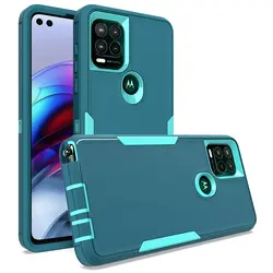 Heavy Duty Shockproof Dustproof Rugged Defender Protective 2-in-1 Bumper Phone Case Cover for PC TPU (Sky blue)