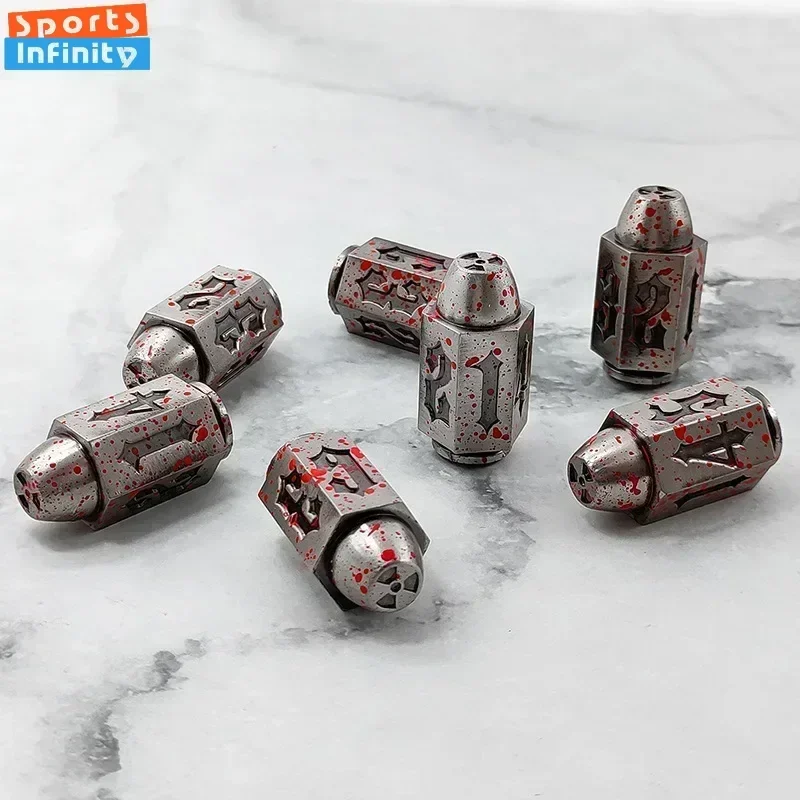 D6 Antique Copper Bullet Metal Dice DND Dice Set for COC TRPG RPG Cthulhu Table Board Game Polyhedral Number Kit 1pc game dice,dice set