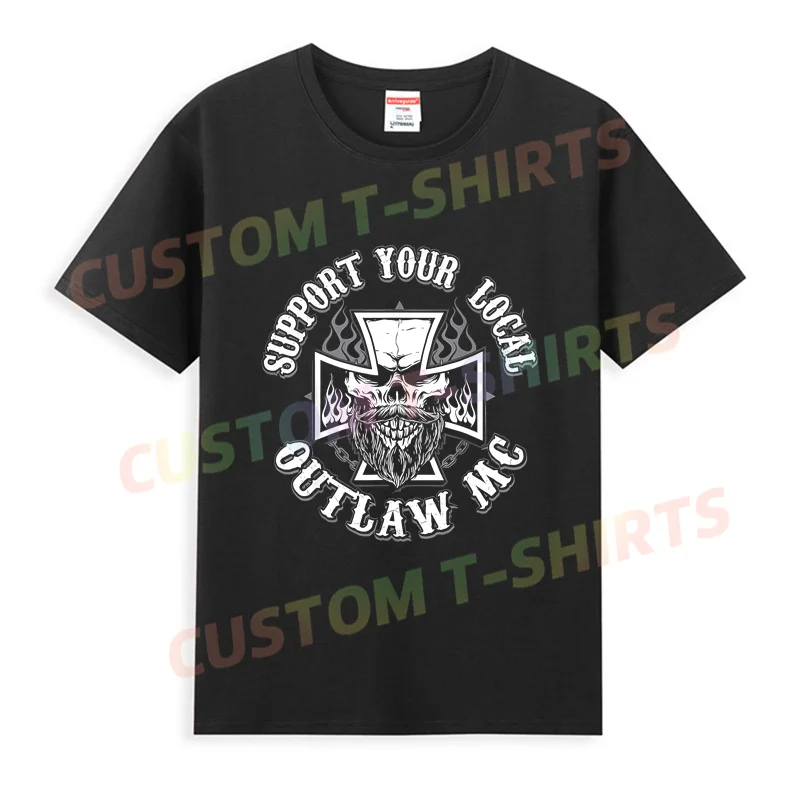 

2024 Men T Shirt Casual Support Your Local Outlaw T-shirt Graphic Oversized Sports Tops Breathable Comfortable Streetwear S-3XL